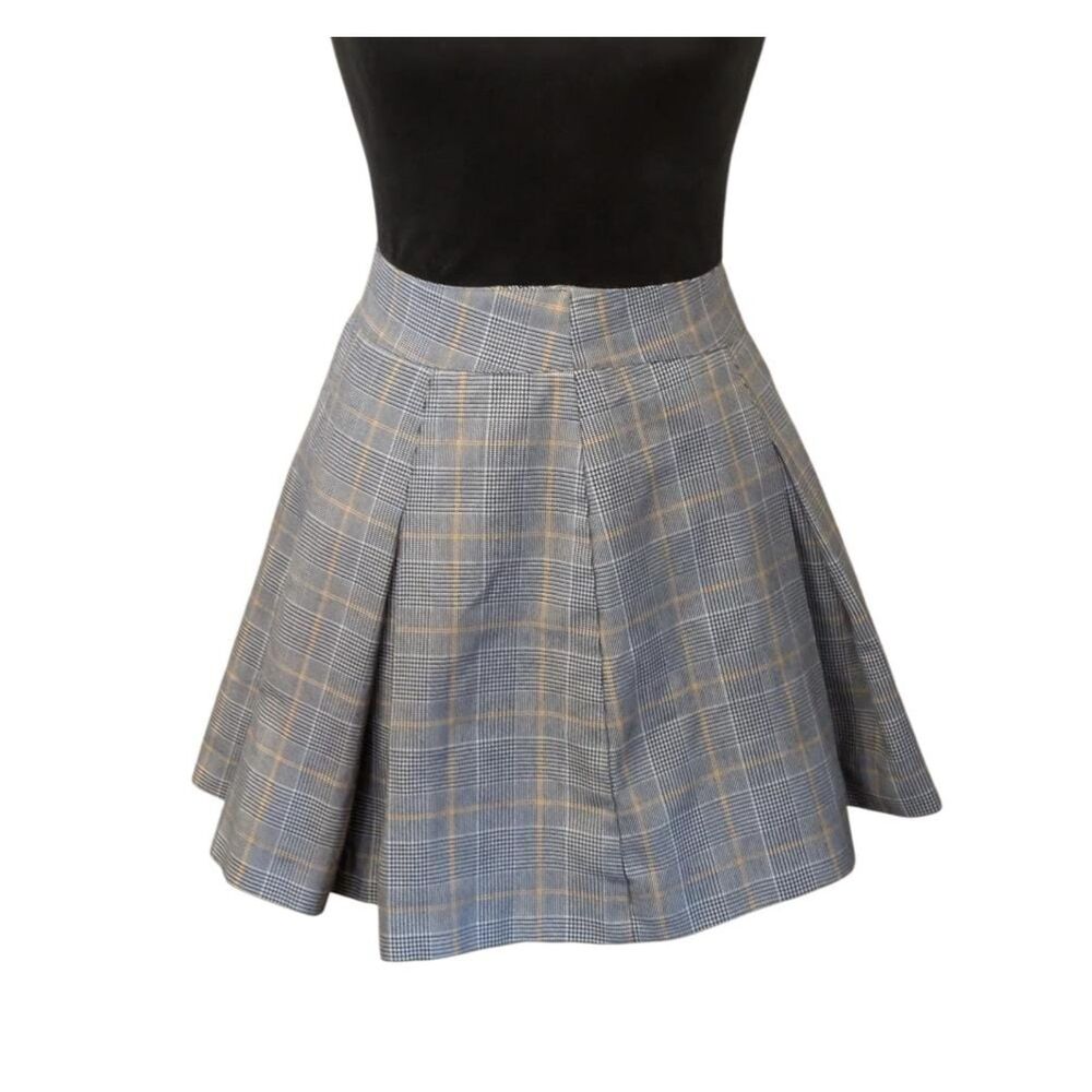 Parker Dark Academia Glen Plaid Pleated High Rise Mini Skirt, Women's Size Small